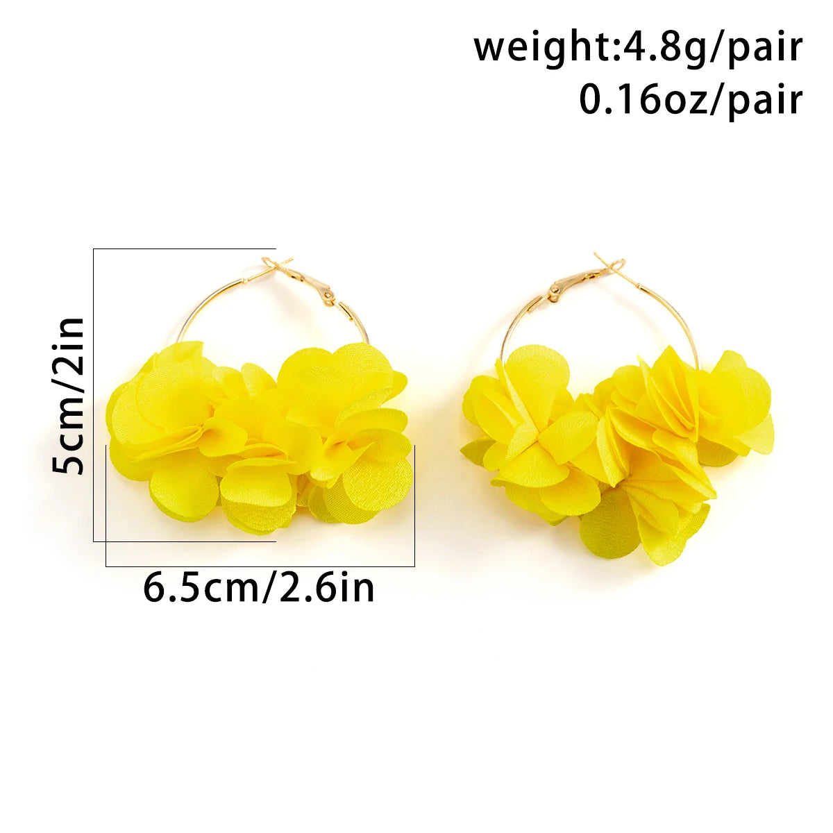 Bohemia Fashion Fabric Rose Flower Pendant Hoop Earrings For Women Kpop Colorful Earrings Party Jewelry Y2K Accessories Bijoux