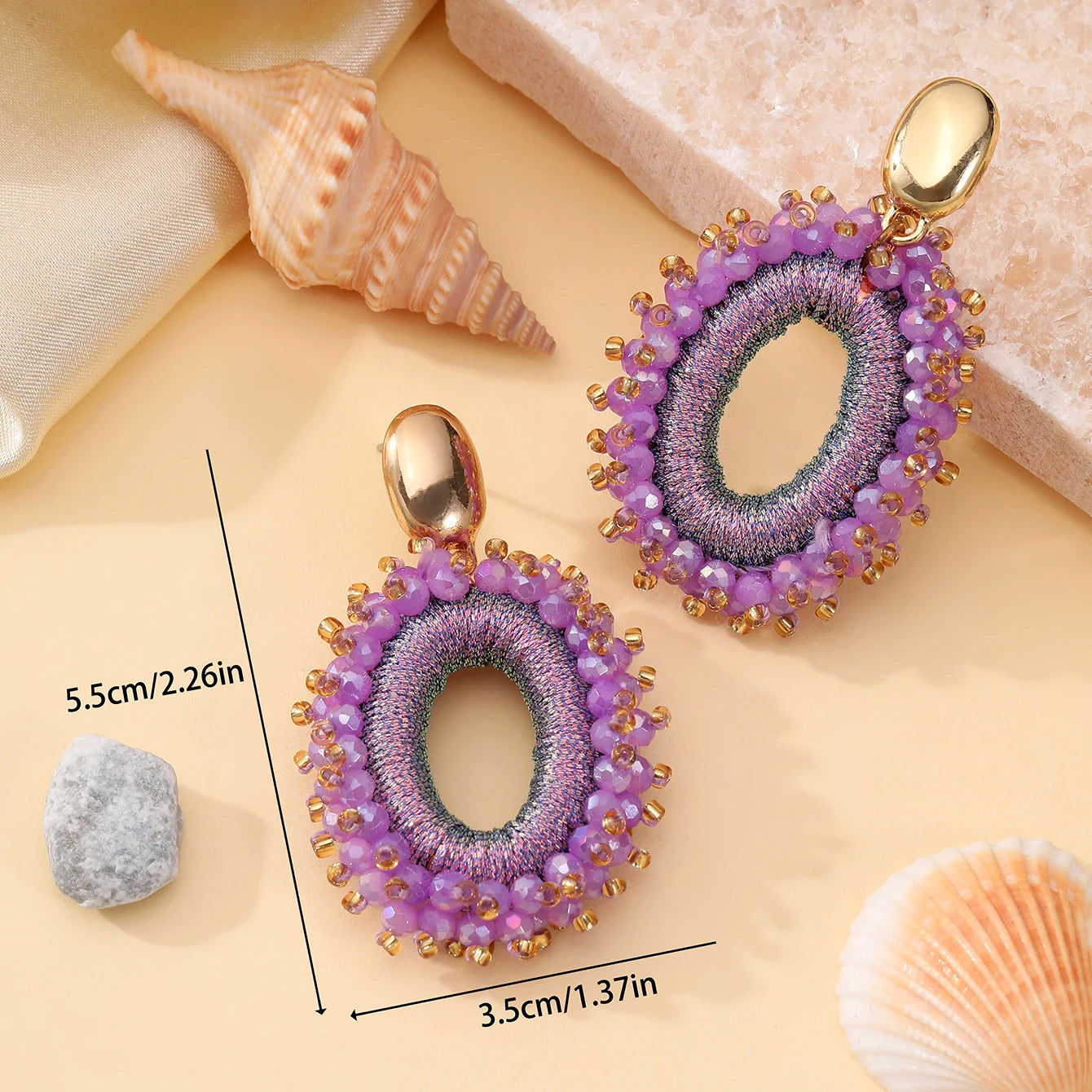 INKDEW New Fashion Big Drop Earrings for Women Thread Handmade Crystal Beads Long Earrings Jewelry Gift Vintage EA063