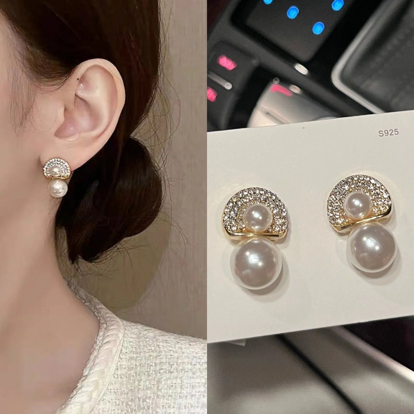 French New Classic Elegant Imitation Pearl Drop Earrings for Women Exquisite Dangle Wedding Earring Statement Fashion Jewelry